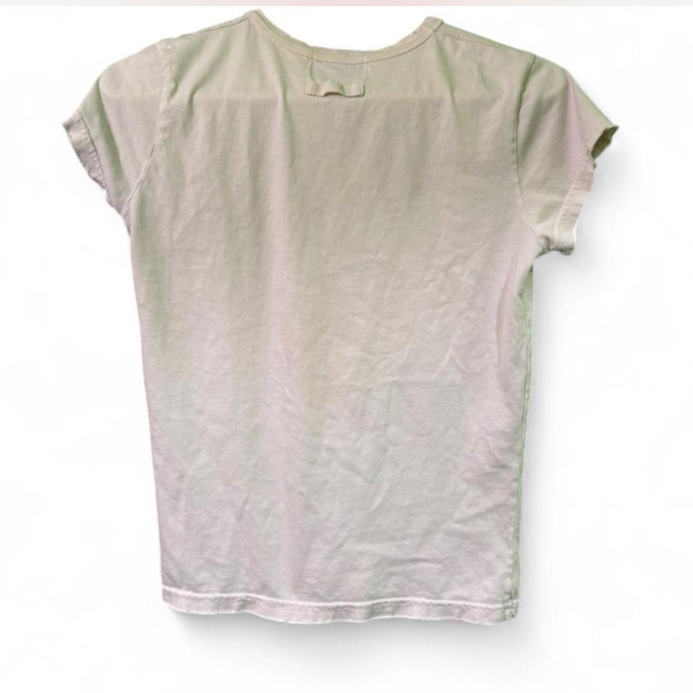 Y2K Vintage JUICY COUTURE single stitch basic white cotton velvet tee shirt Sm - Picture 2 of 8